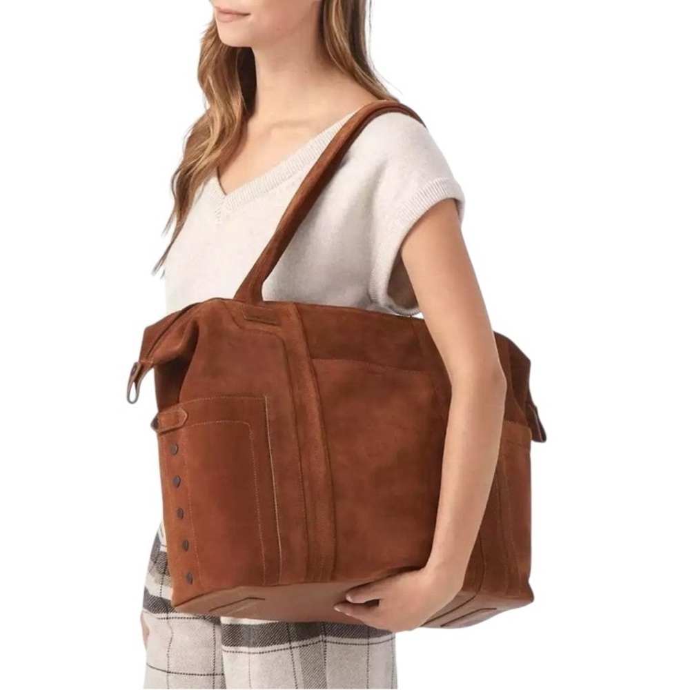 Hammitt Otis Weekender Mahogany Suede and Bronze - Picture 4 of 11